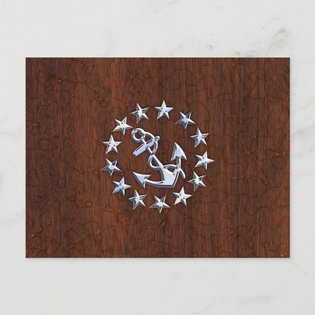 Nautical Yacht Flag Anchor Stars Symbol Postcard (Front)