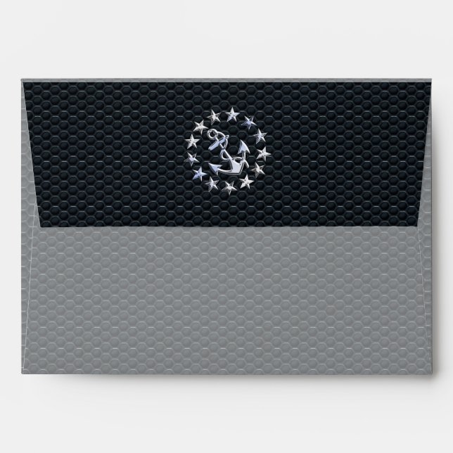 Nautical Yacht Flag Chrome Ensign on Grille Print Envelopes (Back (Top Flap))