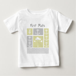 Nautical Yellow and Grey Anchor Fish Weather Vane Baby T-Shirt
