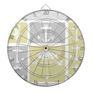 Nautical Yellow and Grey Anchor Fish Weather Vane Dartboard