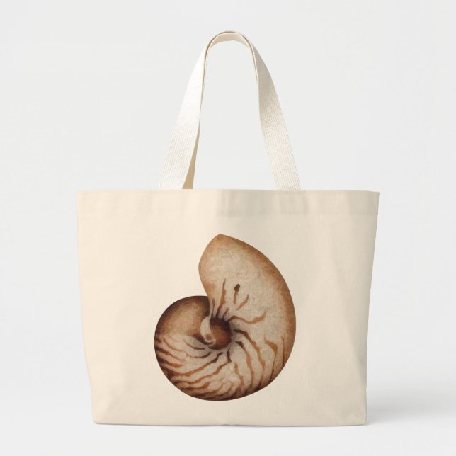 Nautilis oil painting large tote bag (Front)