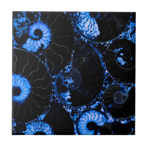 Nautilus blue shell design tile