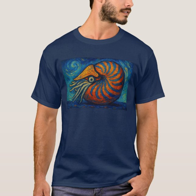 Nautilus in van Gogh Style T-Shirt (Front)