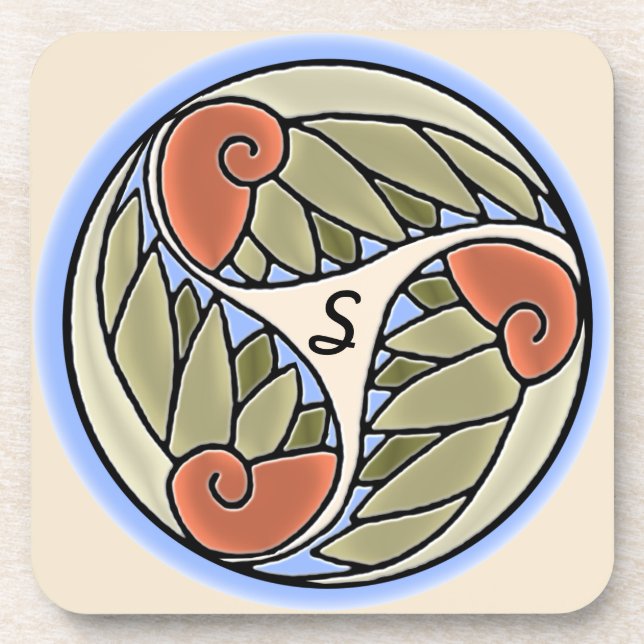 Nautilus Monogrammed (Set of 6) Coaster (Front)