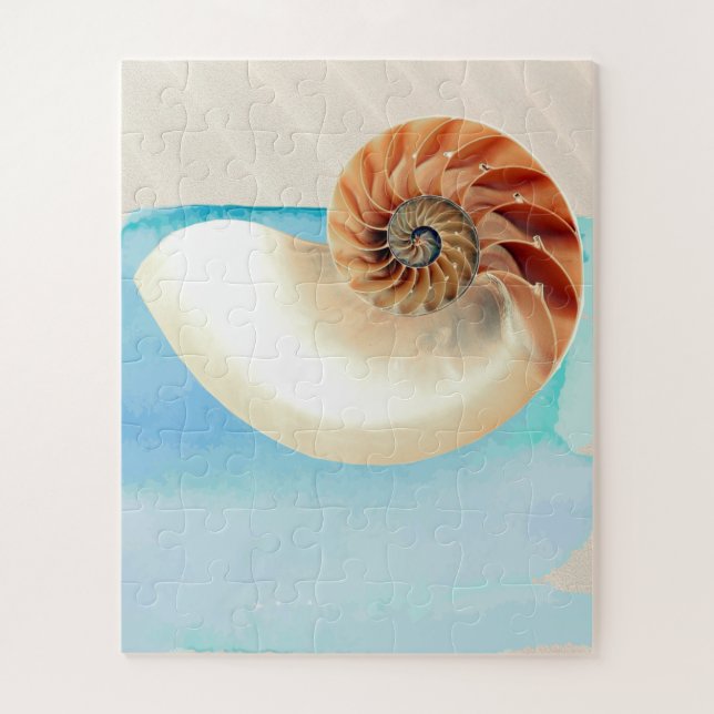 Nautilus Seashell and Sand Jigsaw Puzzle (Vertical)