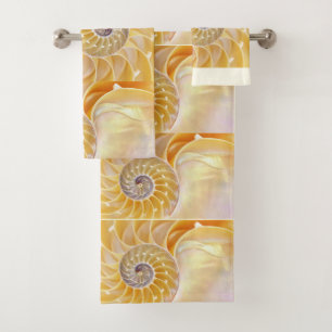 Nautilus seashell bath towel set