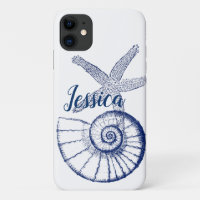 Nautilus Seashell & Starfish Marine Life Custom