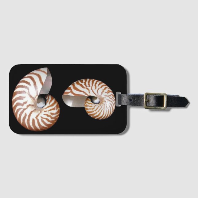 Nautilus seashells luggage tag (Front Horizontal)