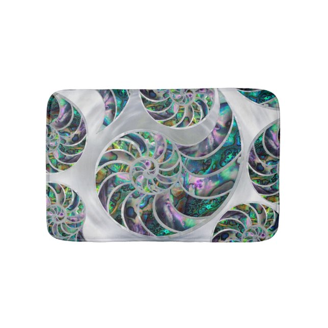 Nautilus Shell Abalone and Pearl Bath Mat (Front)