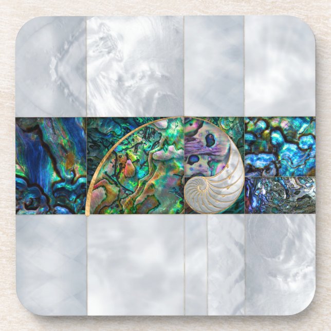Nautilus Shell - Abalone and Pearl Coaster (Front)