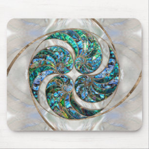 Nautilus Shell - Abalone and Pearl Mouse Pad