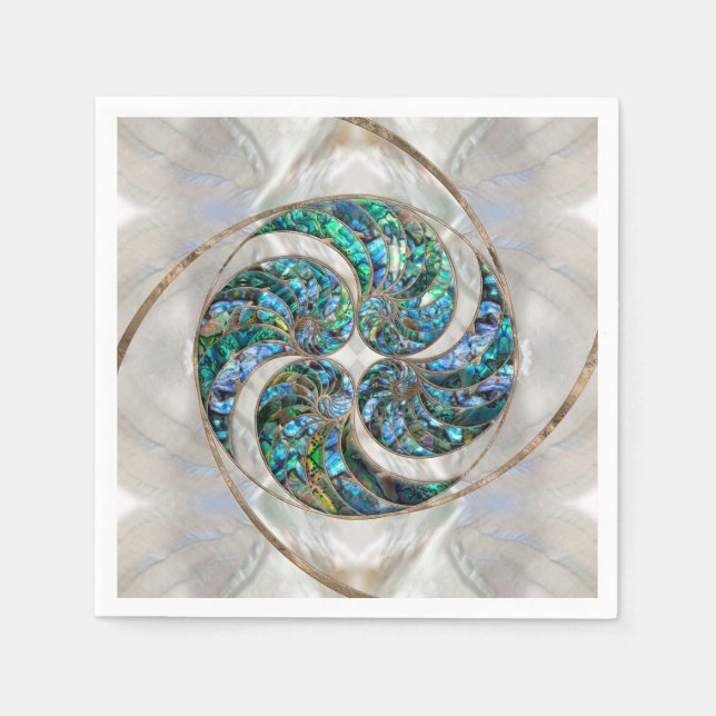 Nautilus Shell - Abalone and Pearl Napkin (Front)