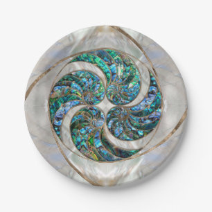 Nautilus Shell - Abalone and Pearl Paper Plate
