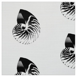 Nautilus Shell - black and white Fabric