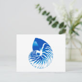 Nautilus shell - cobalt blue and white postcard (Standing Front)