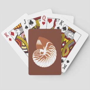 Nautilus shell - cocoa brown and white playing cards