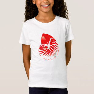 Nautilus shell - dark red and white T-Shirt