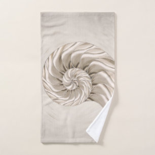 Nautilus Shell Drawing Bath Towel Set