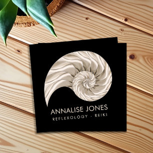 Nautilus Shell Drawing Square Business Card