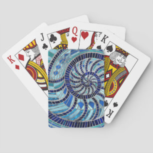 Nautilus Shell mosaic art Playing Cards