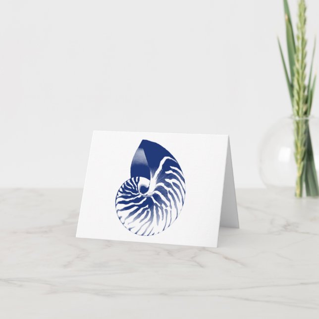 Nautilus shell - navy blue and white card (Front)