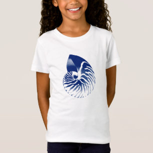 Nautilus shell - navy blue and white T-Shirt