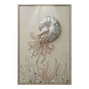 Nautilus Shell Ocean Wall Art