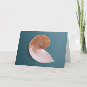 Nautilus Shell on Ocean Blue Greeting Card