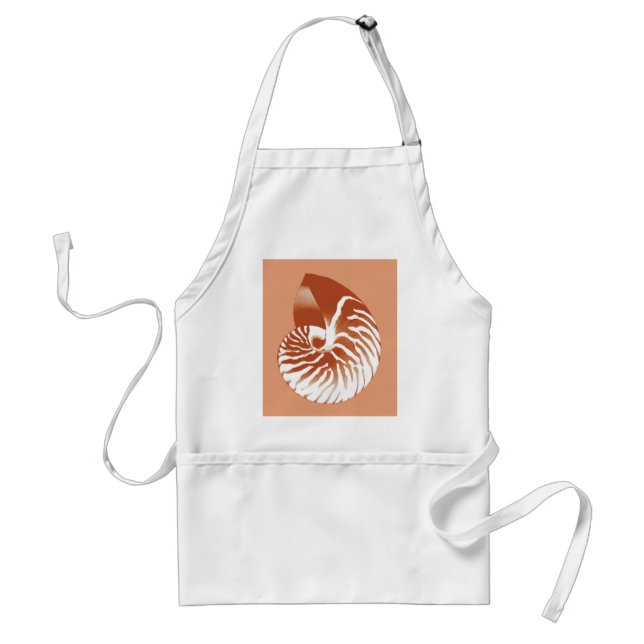 Nautilus shell - terracotta and white standard apron (Front)