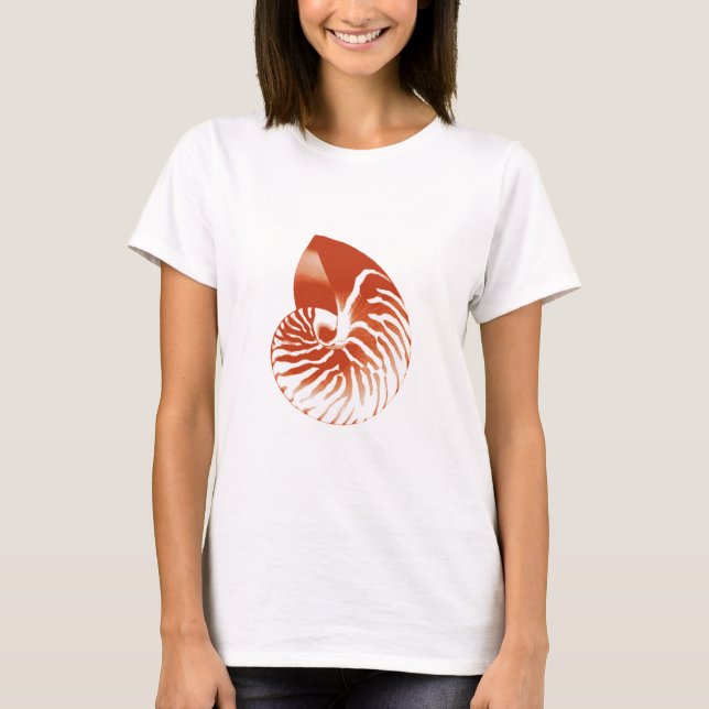 Nautilus shell - terracotta and white T-Shirt (Front)