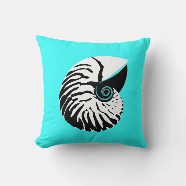 Nautilus shell throw pillow (Front)
