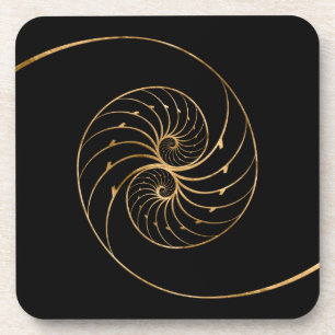 Nautilus Shells - Golden Pair Coaster