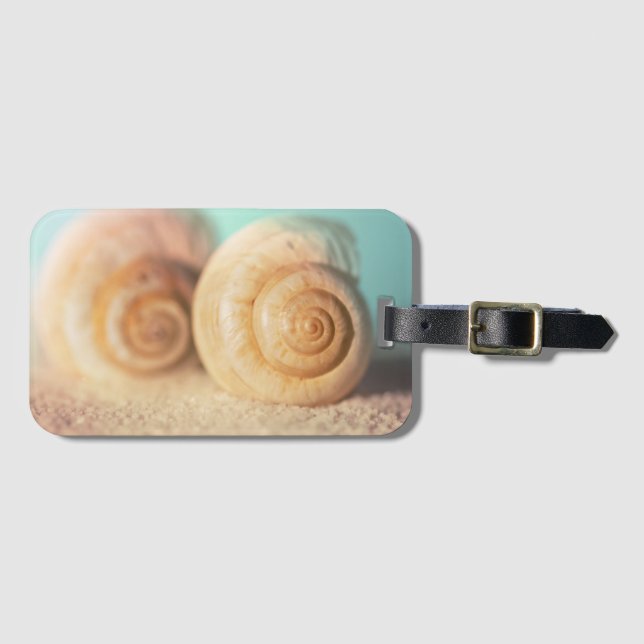 Nautilus Shells On Beach Luggage Tag (Front Horizontal)