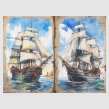 Nautis Ocean Ship in Watercolor
