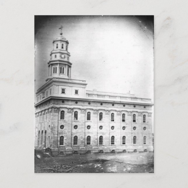 Nauvoo Temple daguerreotype Postcard (Front)