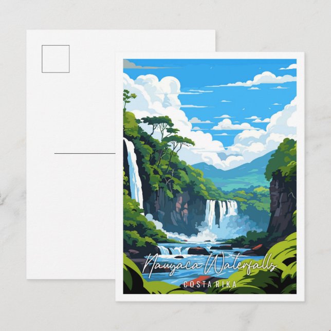 Nauyaca Waterfalls Costa Rica vintage travel  Postcard (Front/Back)