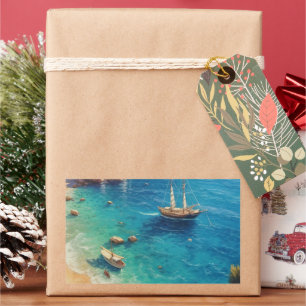 Navagio beach Greece  Rectangular Sticker