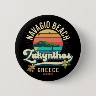 Navagio Beach, Zakynthos, Greece 6 Cm Round Badge