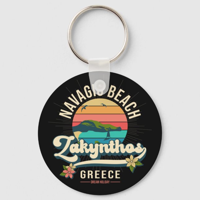 Navagio Beach, Zakynthos, Greece Key Ring (Front)