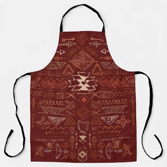 Navajo Aztec: Ethnic Doodle Pattern. Apron (Front)