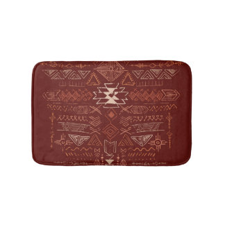 Navajo Aztec: Ethnic Doodle Pattern. Bath Mat