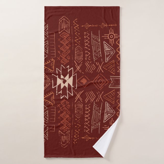 Navajo Aztec: Ethnic Doodle Pattern. Bath Towel (Bath Towel)