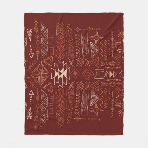 Navajo Aztec: Ethnic Doodle Pattern. Fleece Blanket