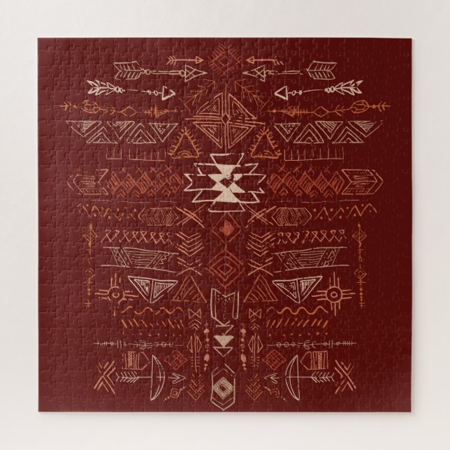 Navajo Aztec: Ethnic Doodle Pattern. Jigsaw Puzzle (Vertical)