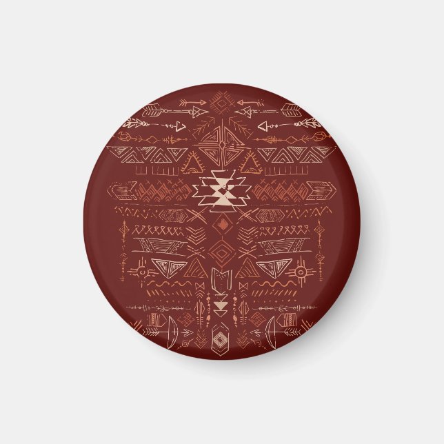 Navajo Aztec: Ethnic Doodle Pattern. Magnet (Front)
