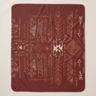 Navajo Aztec: Ethnic Doodle Pattern. Sherpa Blanket