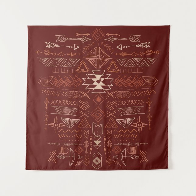 Navajo Aztec: Ethnic Doodle Pattern. Tapestry (Front)