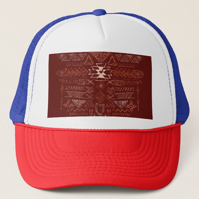 Navajo Aztec: Ethnic Doodle Pattern. Trucker Hat (Front)