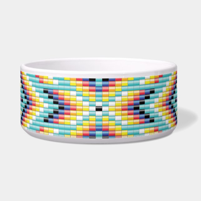 Navajo Bead Pattern Pet Bowl (Front)