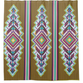 Navajo Bead Pattern Shower Curtain